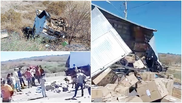 Acidente entre caminhão baú e carreta deixa uma vítima fatal na BA-262