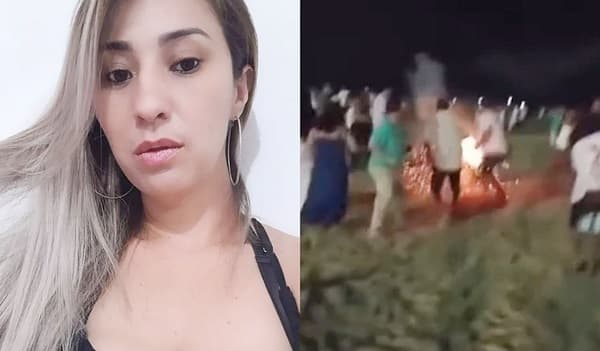 Durante Réveillon mulher morre após rojão se prender na roupa dela e explodir; assista o vídeo