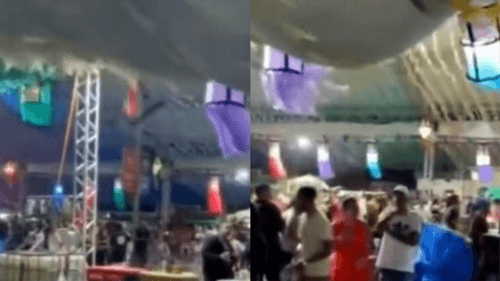 Estrutura de passarela do São João desaba após chuvas em Porto Seguro