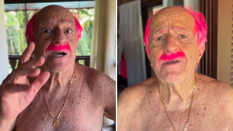 Aos 89 anos, Ary Fontoura surge com cabelo e bigode coloridos e alerta: "Isso é uma furada"