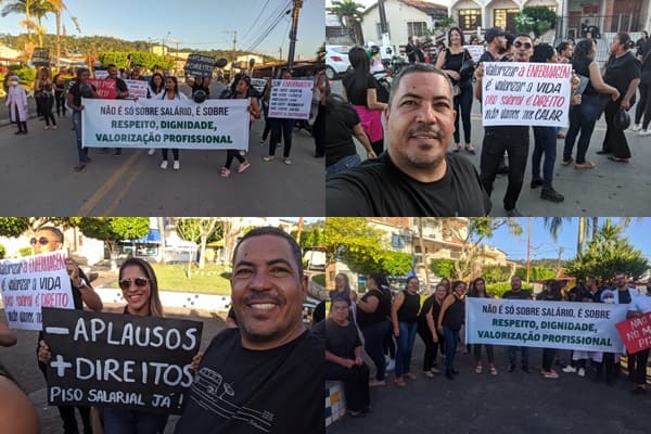 Vereador Marcos de Manoel e Sindservi participam de manifestação de profissionais da saúde pela garantia do piso salarial