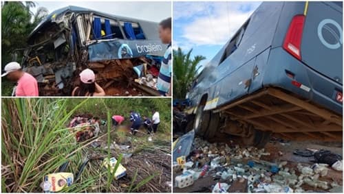 Acidente entre caminhão e ônibus deixa dois mortos e vários feridos na Bahia