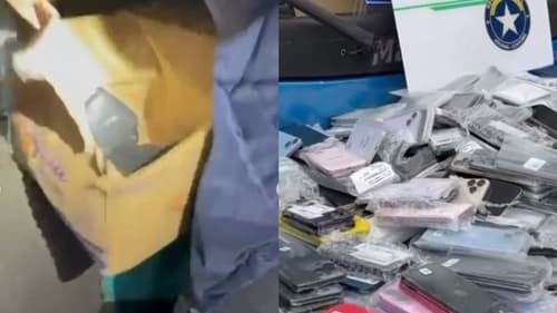 Receita Federal apreende mais de mil iPhones escondidos em ônibus de turismo