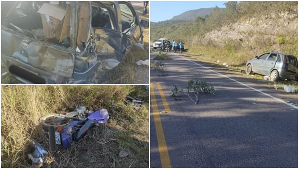 Ituaçu e Barra da Estiva: Acidente entre carro e moto deixa 3 mortos na BA-142