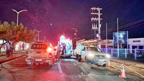 Fio de alta tensão atinge homem que é socorrido em estado grave