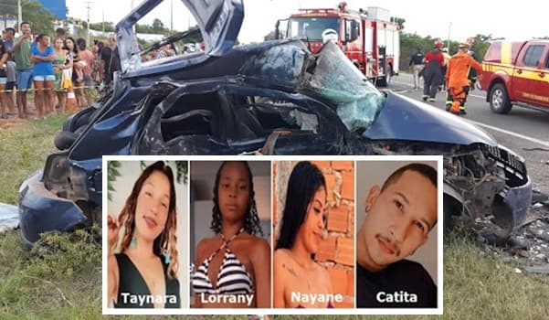 Grave acidente deixa 4 jovens mortos na BR-316
