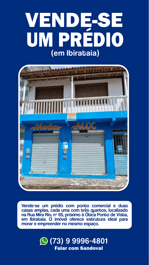 Ibirataia: Vende-se um prédio com ponto comercial e duas casas