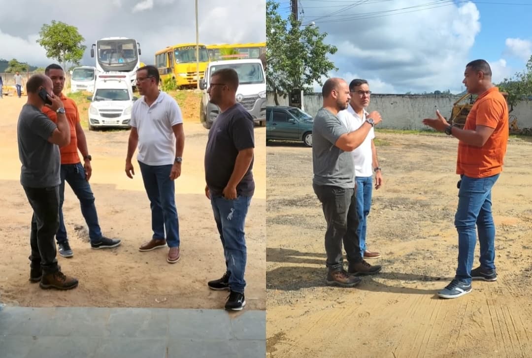 Vereador Hueris da Pax visita garagem da PMI e com Prefeito Sandro Futuca discutem melhorias para Ibirataia