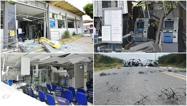 Bandidos explodem três agências bancárias em Irará na Bahia