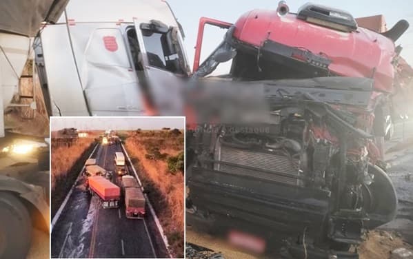 Carretas batem de frente e deixa motorista ferido em São Desidério
