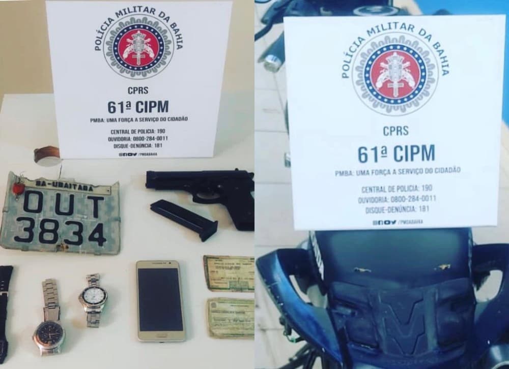 PM prende homem com simulacro e motocicleta roubada em Itamarati