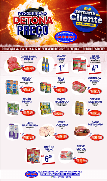 Promoção Detona Preço no Supermercado Cardoso