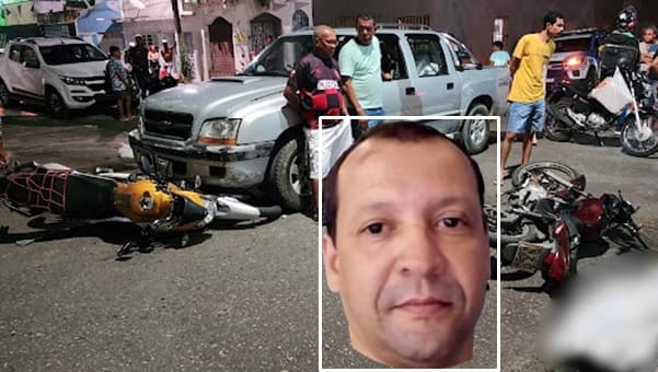 Acidente entre moto e caminhonete em cruzamento deixa uma pessoa morta
