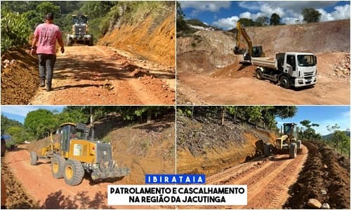 Ibirataia: Prefeitura realiza patrolamento e cascalhamento na Região da Jacutinga