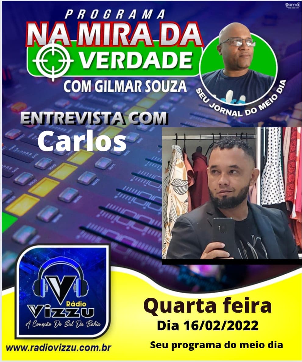 Programa na Mira da Verdade terá Carlos do Pague Leve's como entrevistado nesta quarta-feira, 16