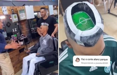 Barbeiro inova ao ‘construir’ estádio na cabeça do cliente