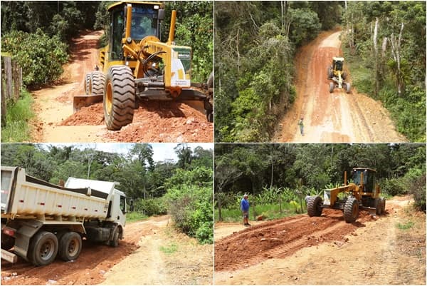 Prefeitura de Ibirataia faz patrolamento e cascalhamento na região da Santa Rita; confira o vídeo