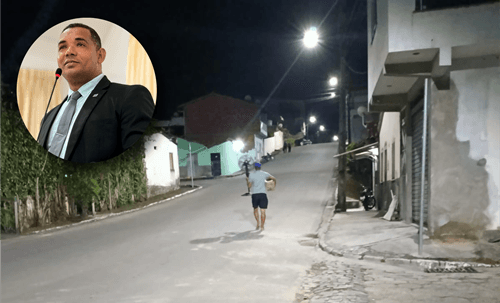Ibirataia: Vereador Hueris da Pax agradece gestão do prefeito Sandro Futuca pela iluminação em LED na Rua 15 de Novembro
