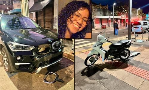Garota motoqueira de 19 anos morre atingida por carro de luxo