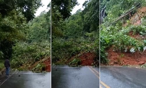 Rodovia Itacaré/Ilhéus é interditada após desmoronamento de barranco