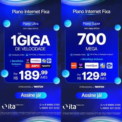 Ita Telecom lança novos planos de internet fixa com até 1 Giga de velocidade