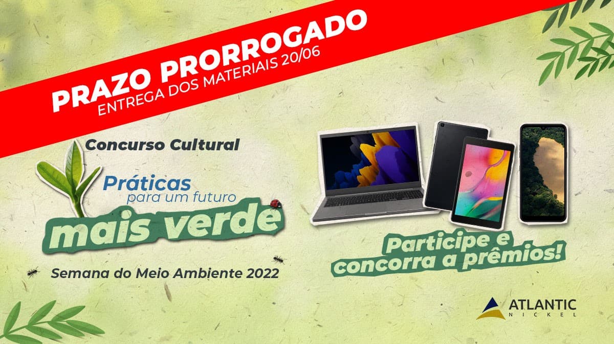 Atlantic Nickel amplia prazo para estudantes participarem de concurso cultural sobre preservação do meio ambiente