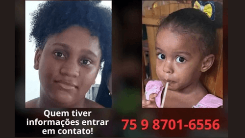 Desaparecimento em Gandu: Mãe e filha somem após serem vistas em Salvador