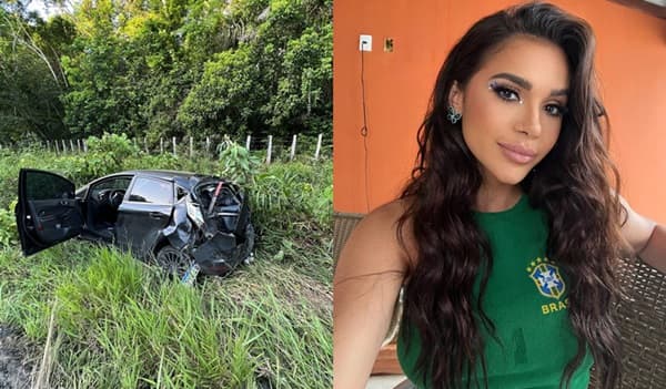 Ex-BBB Gizelly Bicalho sofre acidente de carro em rodovia no sul da Bahia