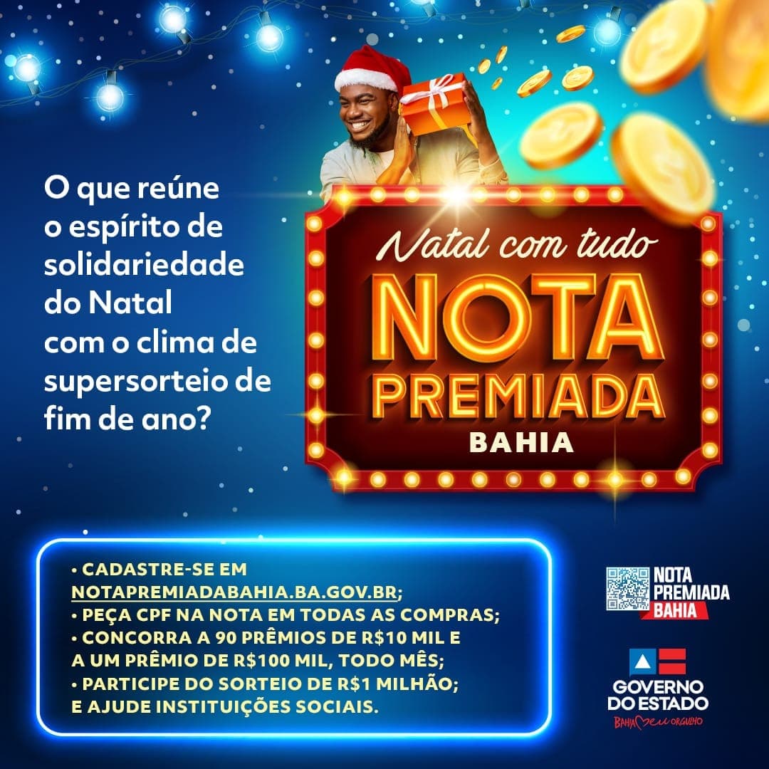 Participe do Natal com Tudo Nota Premiada Bahia!