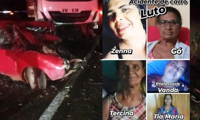 Acidente mata 5 mulheres que voltavam de cirurgia de catarata na Bahia