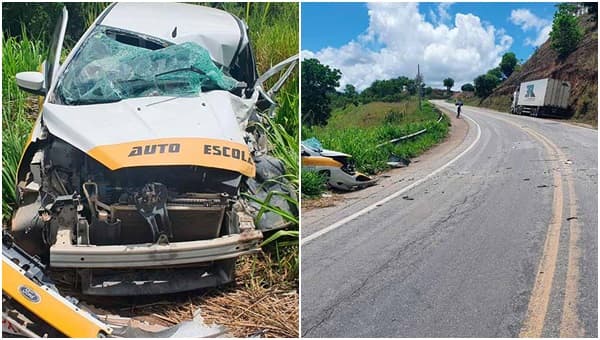 Batida entre carro e caminhão fere 4 pessoas de uma mesma família no sul baiano