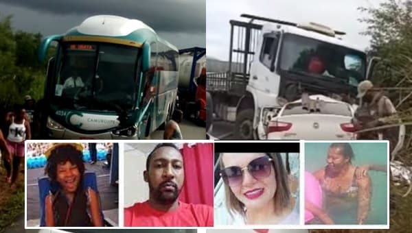 Identificados os 4 mortos do acidente em Tancredo Neves envolvendo ônibus, caminhão e carro de passeio