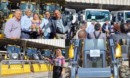 Ibirataia: Prefeita Ana Cléia recebe recebe retroescavadeira do Governo do Estado
