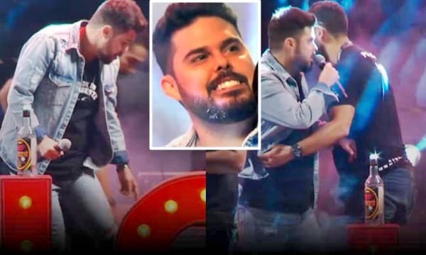 Cantor Lucas do Kart Love leva garrafada no palco durante show em Poções; assista o vídeo