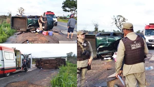 Caminhonete capota deixa 2 mortos e outro ferido em Correntina no oeste da Bahia