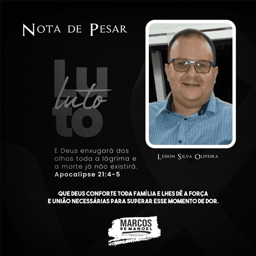 Nota de Pesar do vereador Marcos de Manoel pelo falecimento de Leison Silva Oliveira