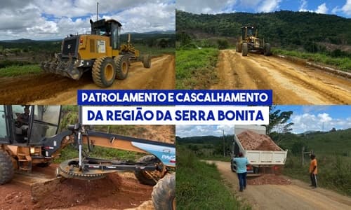 Ibirataia: Prefeitura realiza patrolamento e cascalhamento na Região da Serra Bonita; assista o vídeo