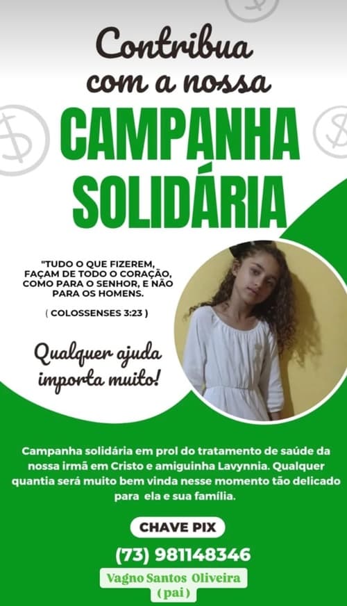 Ibirataia: Campanha Solidária | Contribua para o Tratamento de Saúde de Lavynnia