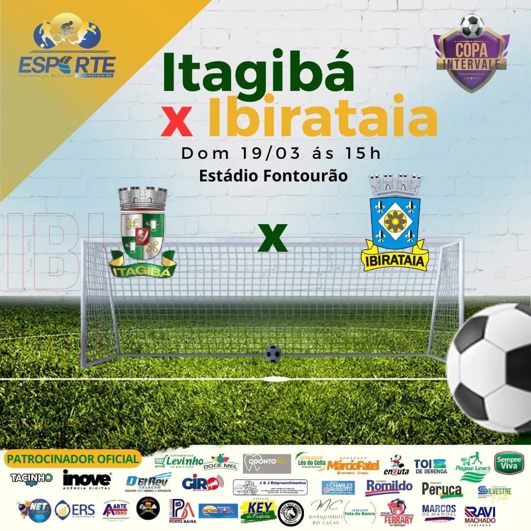 Seleção de Ibirataia joga neste domingo, 19, contra a Seleção de Itagibá pela Copa Intervale