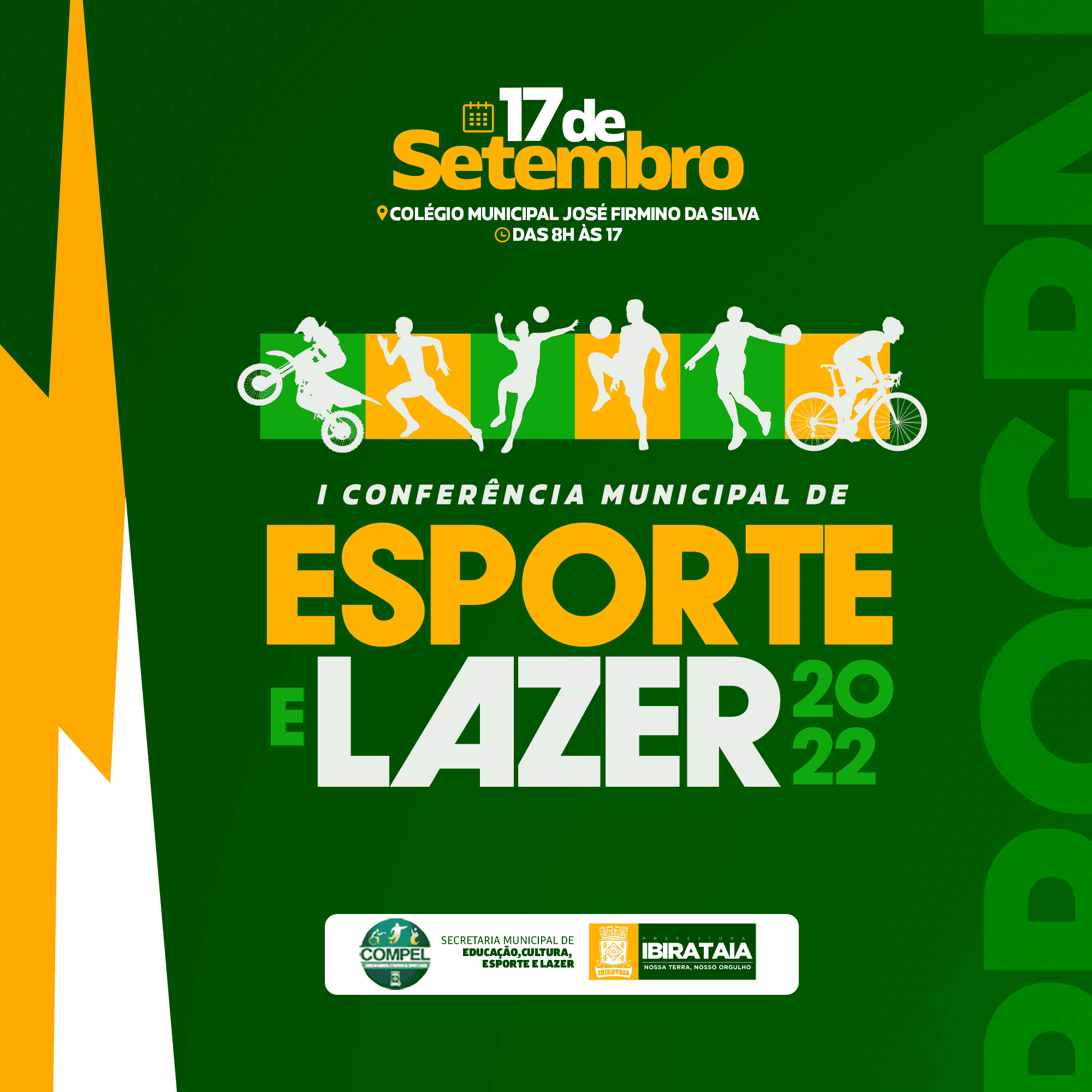 Ibirataia: Acontece neste sábado a I Conferência Municipal de Esporte e Lazer 2022; confira a programação