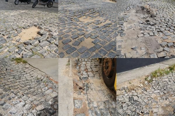 Ibirataia: Moradores reclamam de afundamento no calçamento da rua Valério Bispo