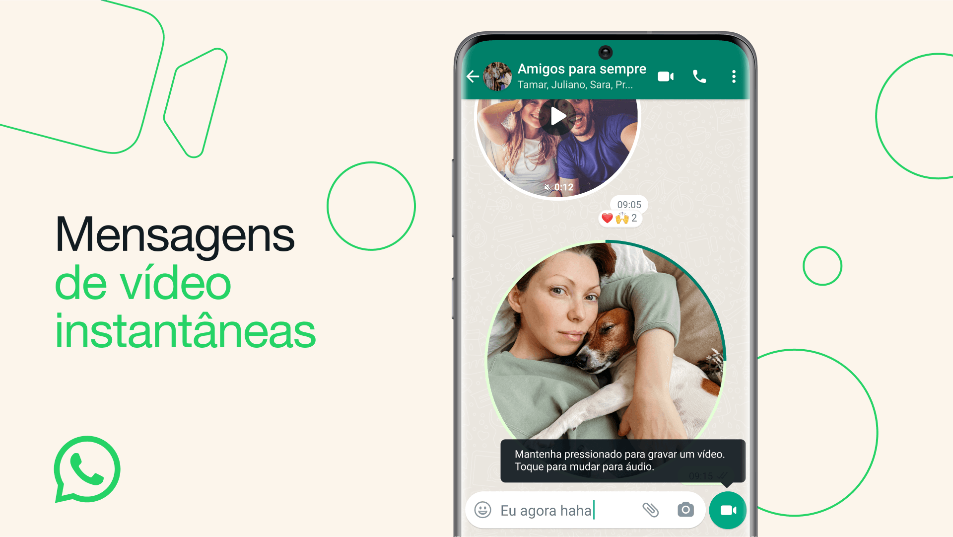 WhatsApp libera função para envio de mensagens de vídeo instantâneas