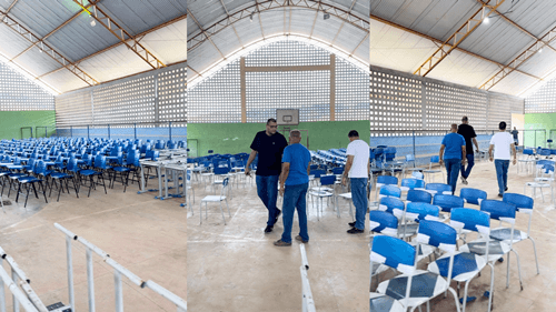 Ibirataia: Prefeito Sandro Futuca vistoria recuperação de cadeiras escolares e anuncia benefícios para estudantes