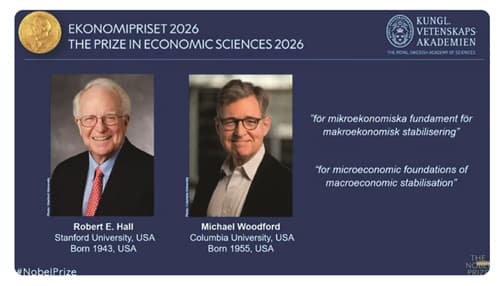 Nobel de Economia 2026 é concedido a Robert Hall e Michael Woodford por estudos sobre estabilidade econômica