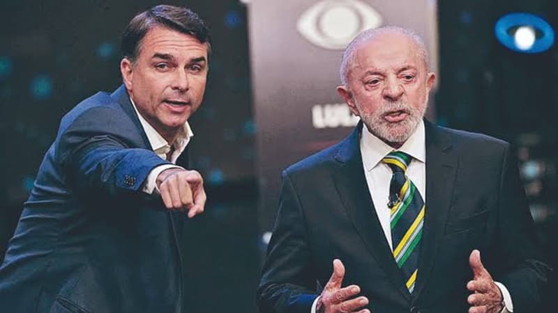Trackings internos indicam vantagem de Flávio Bolsonaro sobre Lula na disputa presidencial